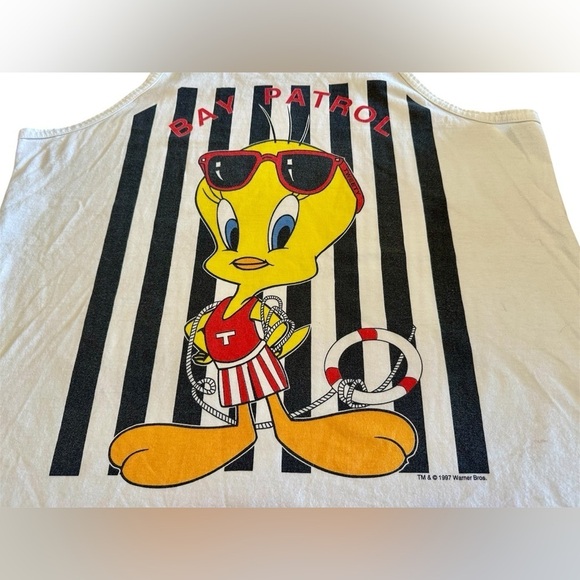 1997 Looney Tunes Tweety Bird Bay Patrol Tank Top Size L/XL​​​​ - Picture 3 of 8